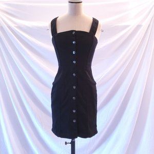 SALE Divided H&M black denim overall dress 2